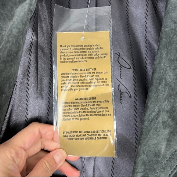 NEW 100% Genuine Suede Leather Dennis Basso Washable Leather Moto Jacket Small - Picture 7 of 11